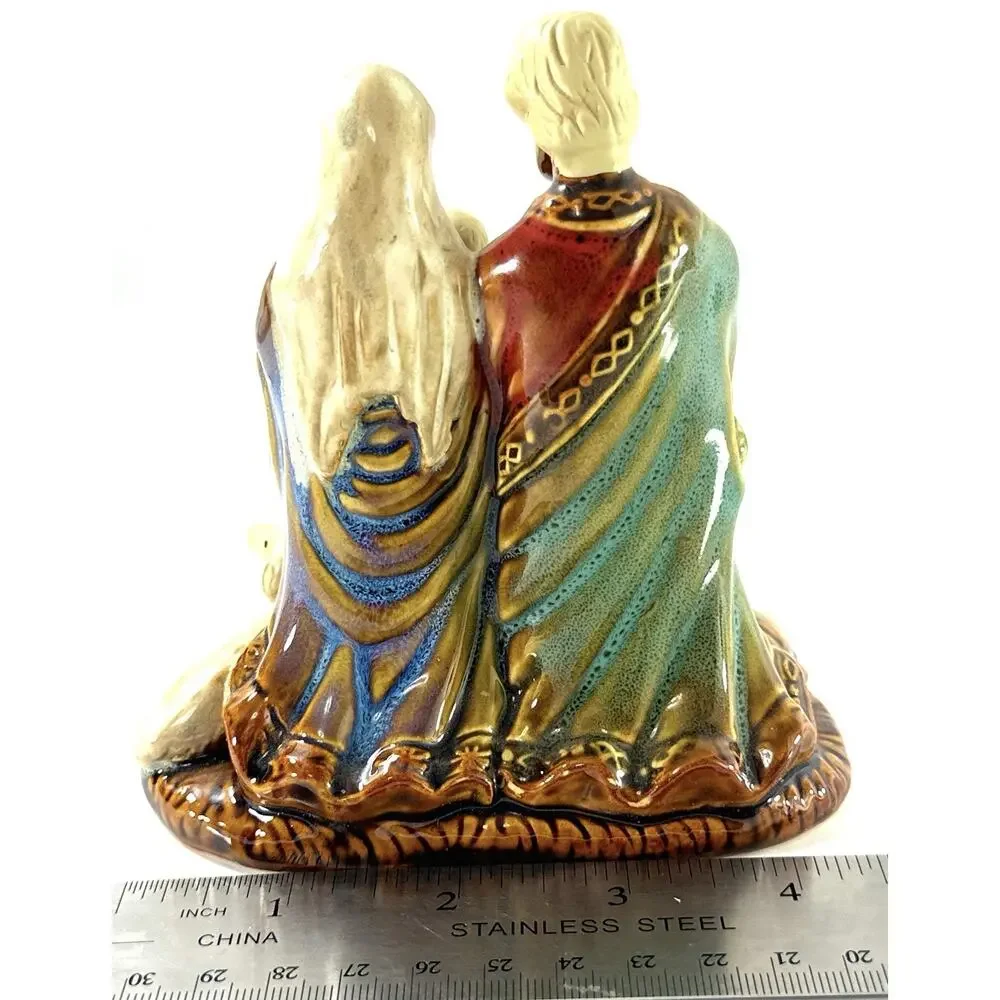 Vintage Ceramic Nativity Figurine Holy Family Baby Jesus Christmas Glazed 5”